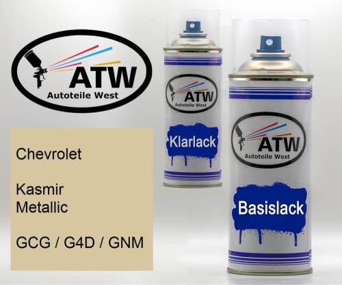 Chevrolet, Kasmir Metallic, GCG / G4D / GNM: 400ml Sprühdose + 400ml Klarlack - Set, von ATW Autoteile West.